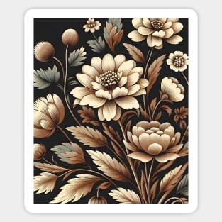 Beige Floral Illustration Sticker